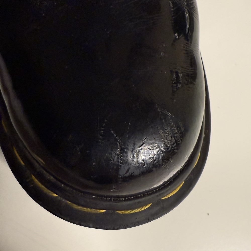 Dr. Martens Womens Patent Leather Lace Up Combat Boots Black Size 6 - Picture 7 of 8